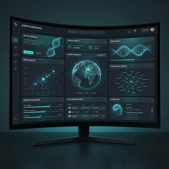 SciTrack dashboard showing research workflow tracking tools